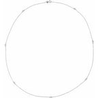 14K White 1/3 CTW Natural Diamond 7-Station 24" Necklace