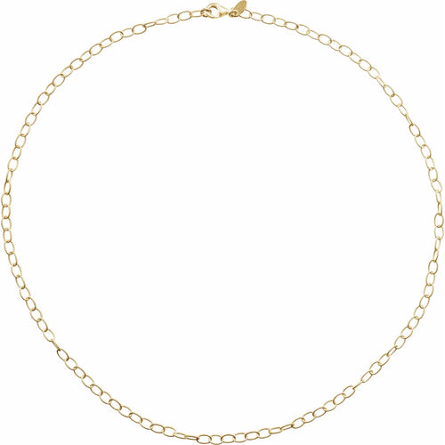 24K Yellow Vermeil 3.5 mm Knurled Cable 7" Chain