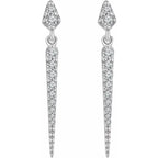 14K White 1/4 CTW Natural Diamond Spike Earrings