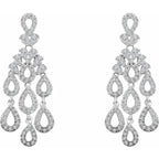 14K White 7/8 CTW Natural Diamond Chandelier Earrings