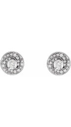 14K White Gold 3/4 CTW Natural Diamond Journey Earrings