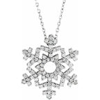 14K White 1/3 CTW Natural Diamond Snowflake 16" Necklace