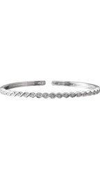 14K White Gold 1/6 CTW Natural Diamond Stackable Bangle Bracelet