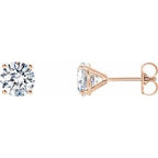 14K Rose 3/4 CTW Lab-Grown Diamond 4-Prong Stud Earrings