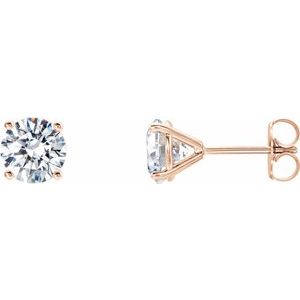 14K Rose 3/4 CTW Lab-Grown Diamond 4-Prong Stud Earrings