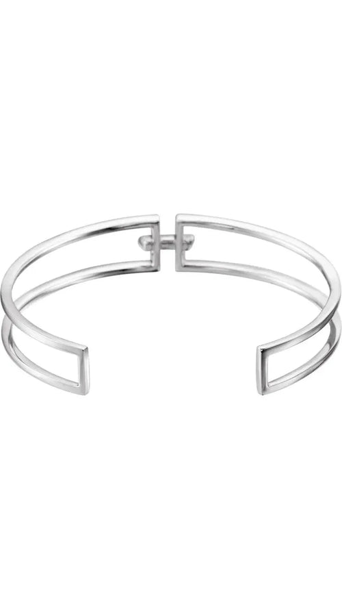 14K White 3/4 CTW Natural Diamond Cuff Bracelet