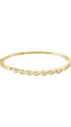 14K Yellow 1/4 CTW Natural Diamond Bangle Bracelet