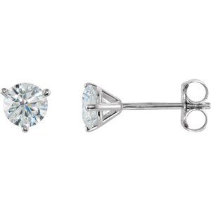 18K White 3/4 CTW Natural Diamond Stud Earrings
