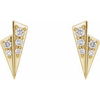 14K Yellow 1/6 CTW Natural Diamond Geometric Earrings