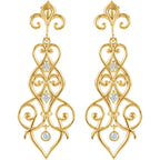 14K Yellow 1/3 CTW Natural Diamond Fleur-de-Lis Earrings