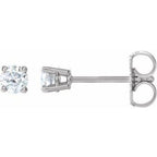 14K White 3/8 CTW Natural Diamond Stud Earrings
