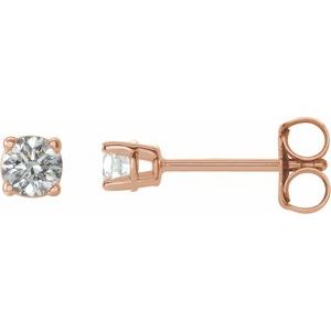 14K Rose 1/4 CTW Natural Diamond Stud Earrings