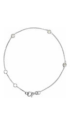 14K White 1/6 CTW Natural Diamond Bezel-Set 3-Station Bracelet