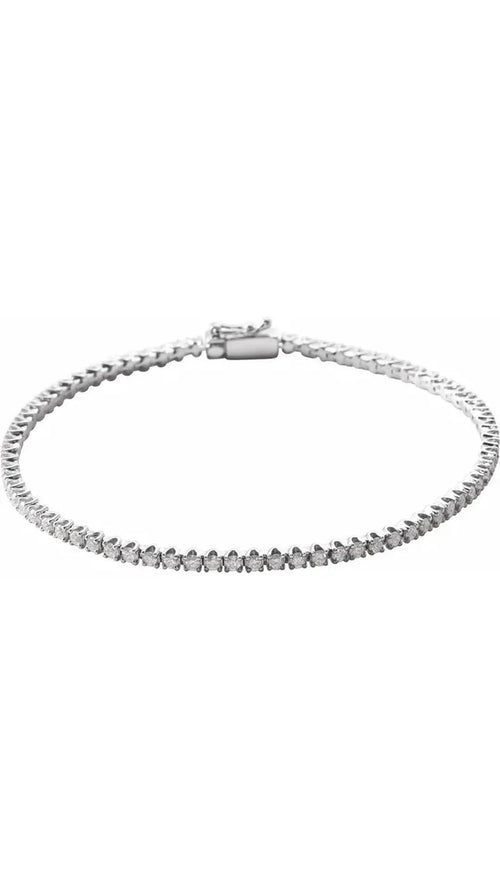 14K White Gold 2 CTW Natural Diamond Line Bracelet