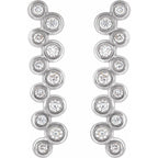 14K White 1/3 CTW Natural Diamond Bezel-Set Bar Earrings