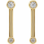14K Yellow 1/5 CTW Natural Diamond Bezel-Set Bar Earrings