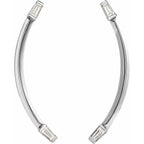 14K White 1/4 CTW Natural Diamond Curved Bar Earrings