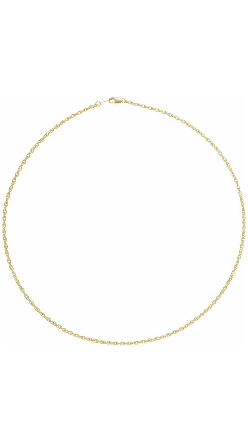 18K Yellow 2 mm Rope 18" Chain