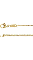 18K Yellow 1.2 mm Wheat 16" Chain