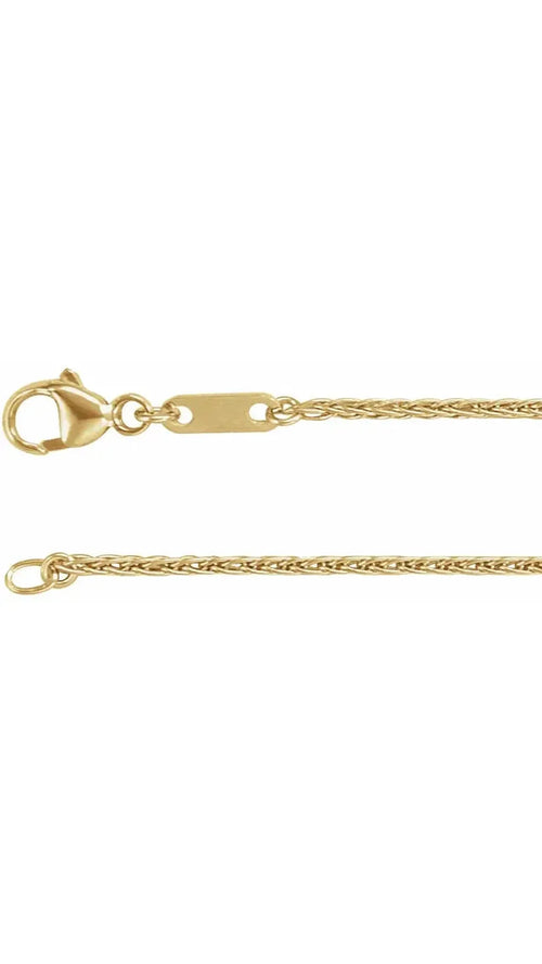 18K Yellow 1.2 mm Wheat 16" Chain