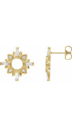 14K Yellow 1/2 CTW Natural Diamond Celestial Earrings