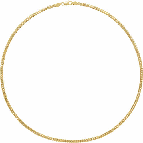 14K Yellow 3.3 mm Cuban Link Curb 18" Chain