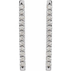 14K White 1/3 CTW Natural Diamond French-Set Bar Earrings