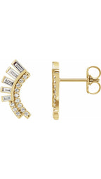 14K Yellow 1/3 CTW Natural Diamond Fan Earrings