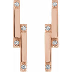 14K Rose 1/10 CTW Natural Diamond Bar Earrings