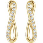 14K Yellow 1/8 CTW Natural Diamond Infinity-Inspired Earrings