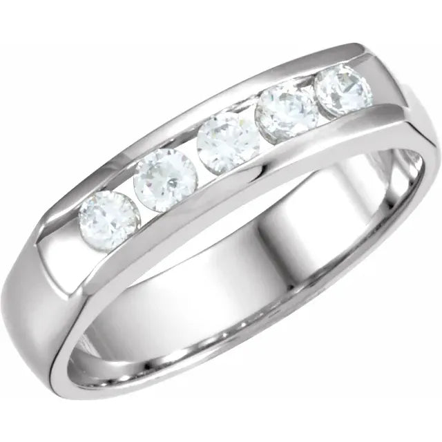 Continuum Sterling Silver 5/8 CTW Natural Diamond Band