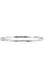 14K White Gold 1/4 CTW Natural Diamond Stackable Bangle Bracelet