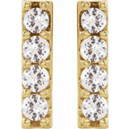 14K Yellow 1/2 CTW Lab-Grown Diamond Bar Earrings
