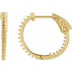 14K Yellow 1.5 mm Round Inside-Outside 23 mm Hinged Hoop Earring Mountings