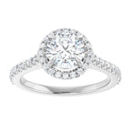 14K White Gold 6.5 mm Round Engagement Ring