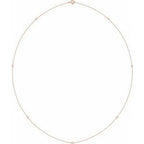 14K Rose 1/4 CTW Lab-Grown Diamond 7-Station 24" Necklace