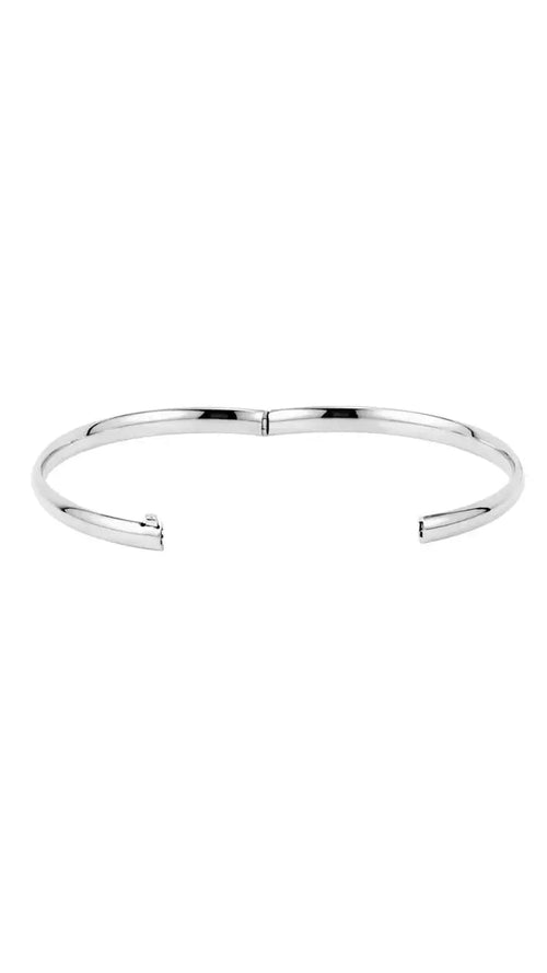 14K White 4.7 mm Hinged Bangle Bracelet