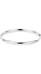 14K White 4.7 mm Hinged Bangle Bracelet