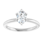 14K White Gold 7x5 mm Oval Solitaire Engagement Ring