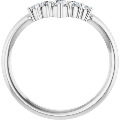 14K White 1/4 CTW Lab-Grown Diamond Graduated V Ring