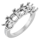 14K White 5-Stone .08 CTW Lab-Grown Diamond Semi-Set Family Ring