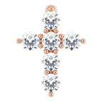 14K Rose 1/6 CTW Natural Diamond Cross Pendant