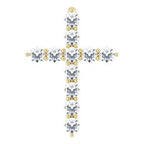 14K Yellow 1/4 CTW Natural Diamond Cross Pendant