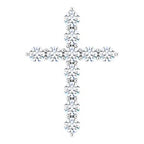 14K White 3/8 CTW Natural Diamond Cross Pendant