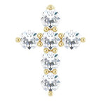 14K Yellow 1/4 CTW Natural Diamond Cross Pendant