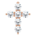 14K Rose 1/4 CTW Natural Diamond Cross Pendant