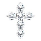 14K White 1/4 CTW Lab-Grown Diamond Cross Pendant