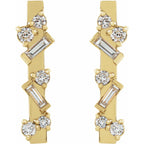 14K Yellow 1/4 CTW Natural Diamond Scattered Bar Earrings