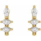14K Yellow 1/5 CTW Natural Diamond Bar Earrings