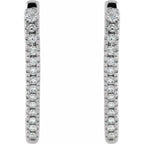 14K White Gold 5/8 CTW Natural Diamond Heart Earrings